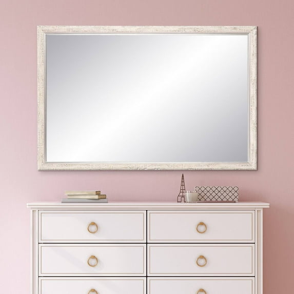 Silver and Cream Aspen Wall Mirror 30'' x 53''