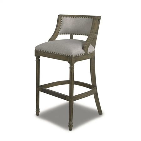 Jennifer Taylor Home Paris 30” Farmhouse Bar Stool with Backrest Heathered Grey