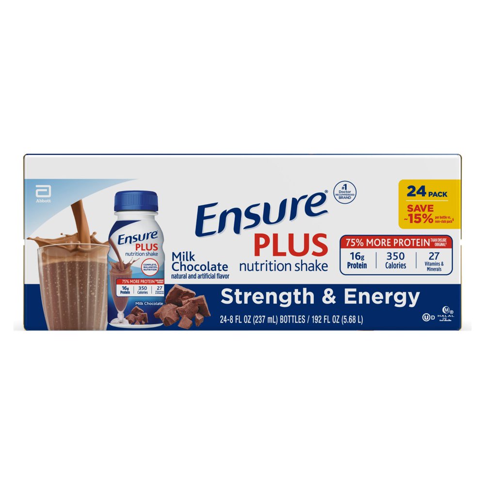 Ensure Plus Nutrition Shake, 24 Count, With 16 Grams of HighQuality