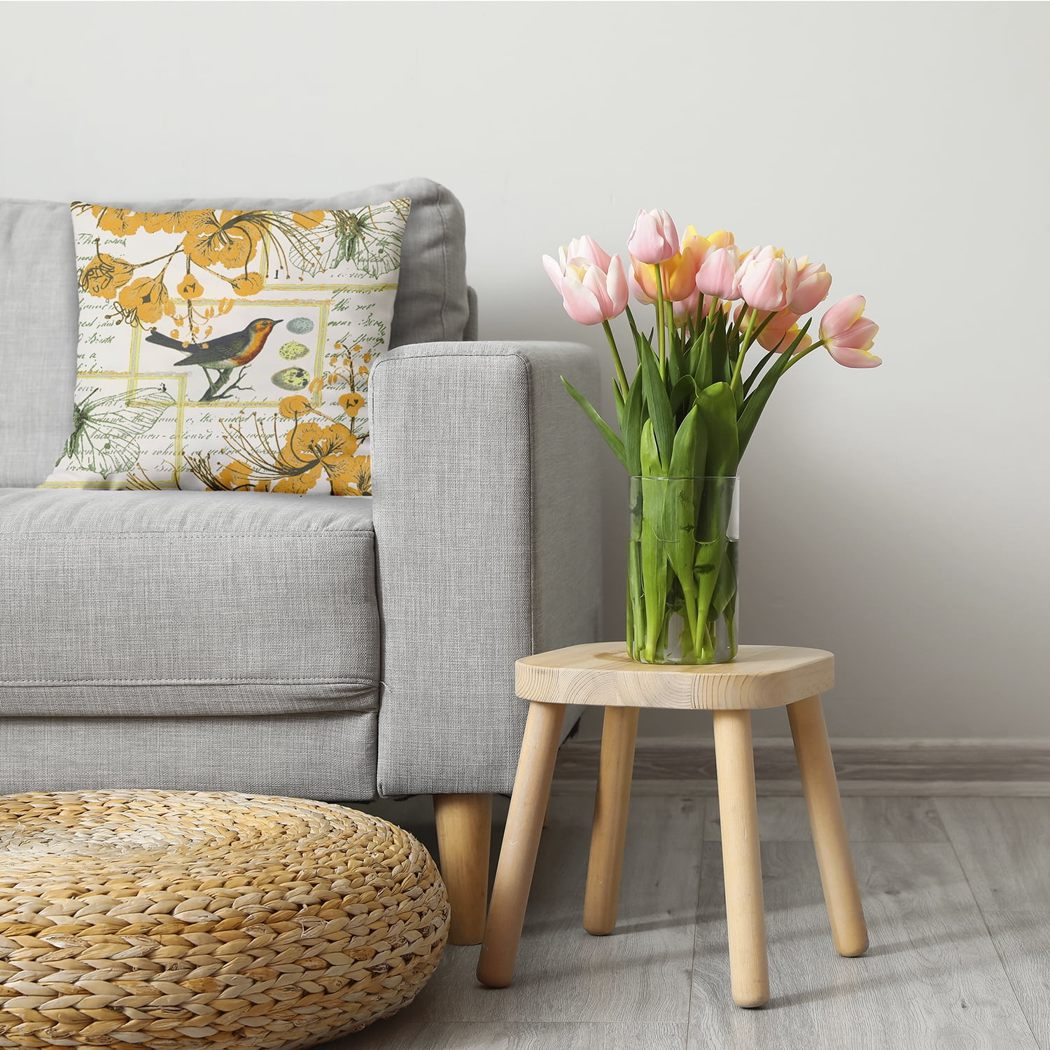 Simply Daisy 18" x 18" French, Country Multi-color Polyester Throw Pillow