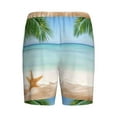 thumbnail image 2 of Haiem Starfish in Beach Men's Pajama Short with Soft Woven Cotton Elastic Waistband Sleep Short-Large, 2 of 9
