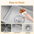 thumbnail image 4 of 30" x 17" Double Bowl Stainless Steel Kitchen Sink, 304 Drop-in Sink with Nano-Coating & Soundproof Pads - For Laundry/Garage/Bar/Basement, 4 of 7
