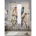 thumbnail image 2 of Country Birds Sheer Curtains 96 Inch Length 2 Panels Set for Living Room/Bedroom, Envelope Postmark Vintage Farmhouse Botancial Curtain Sheers Drapes Rod Pocket Curtains Window Treatment 52''x96''x2, 2 of 7