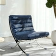 thumbnail image 6 of CRO Decor 29.3'' W Genuine Leather Accent Lounge Chair(Blue), 6 of 8