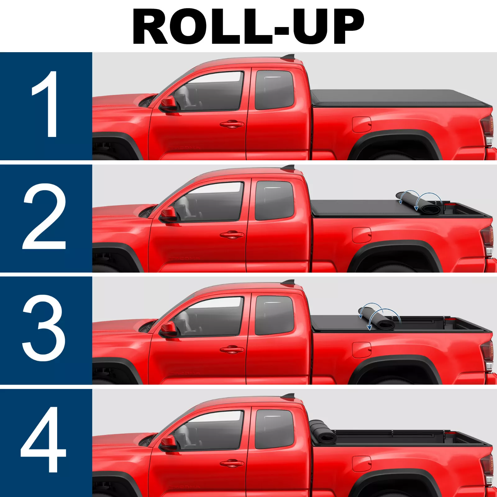 MOSTPLUS 8FT Roll Up Soft Truck Bed Tonneau Cover for 2014-2024 Toyota Tundra Waterproof