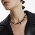 thumbnail image 3 of Punk Metal Thorn Rivet Choker Necklace For Men Woman Gothic Hip Hop Double Layer Clavicle Chain Necklace Y2K Jewelry Accessories, 3 of 15