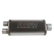 Flowmaster 72587 FlowFX Muffler 3.5 Center Inlet/2.5 Dual Outlet - Moderate Sound 409 Stainless Steel