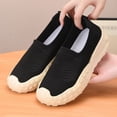 thumbnail image 4 of Willtoo Women's Breathable Knit Slip On Sneakers, Lightweight Mesh Comfortable Loafers Thick Platform Non Slip Sock Shoes Casual Walking Shoes for Daily Outdoor, 4 of 4