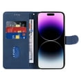 thumbnail image 2 of Allytech Wallet Flip Case for iPhone 16 Pro Max, Retro Luxury PU Leather Shockproof Soft TPU Inner Magnetic Clasp Cover with Card Cash Slots & Kickstand & Wrist Strap for Women Men - Darkblue, 2 of 11