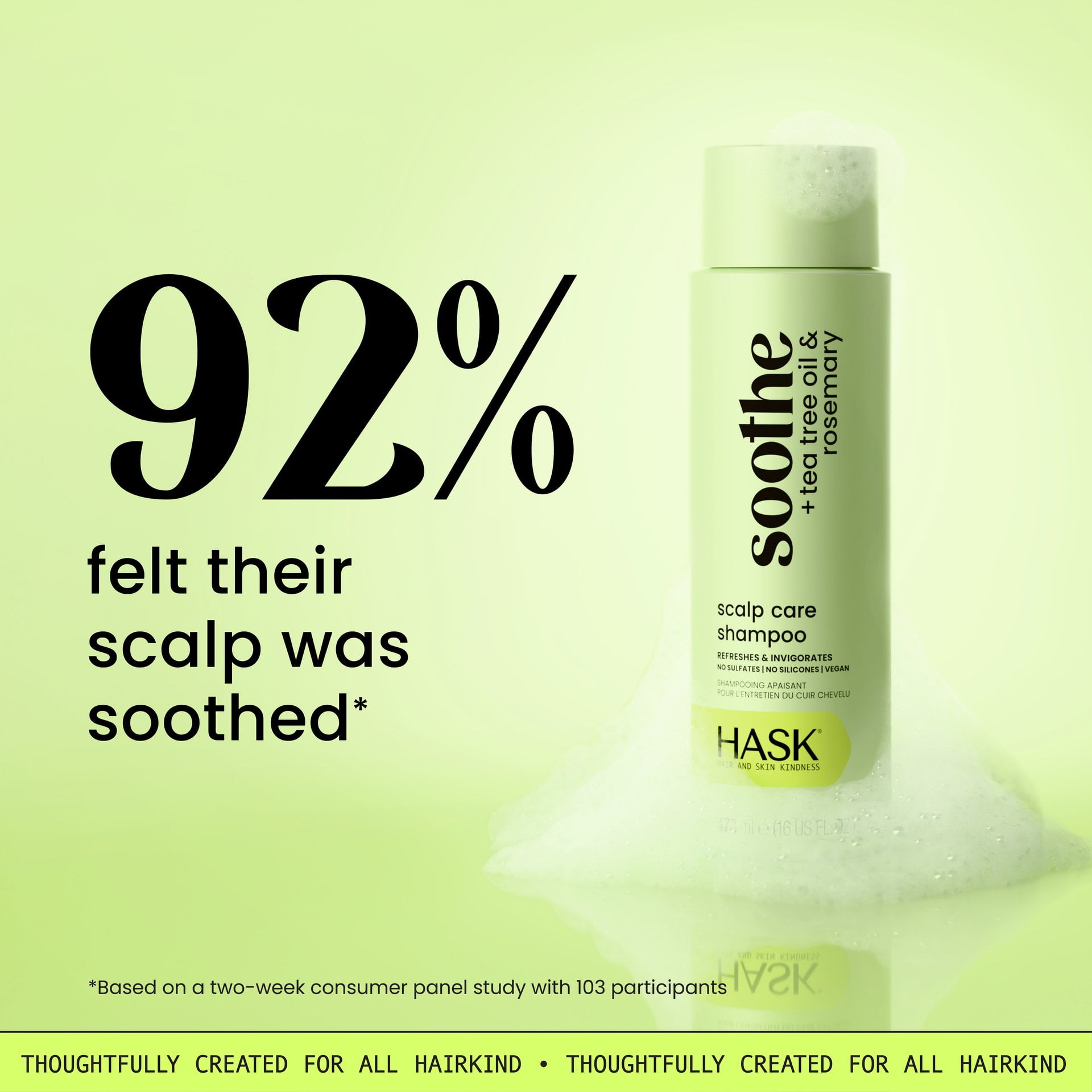 HASK Soothe + Tea Tree Oil Scalp Care Shampoo, 16 fl oz