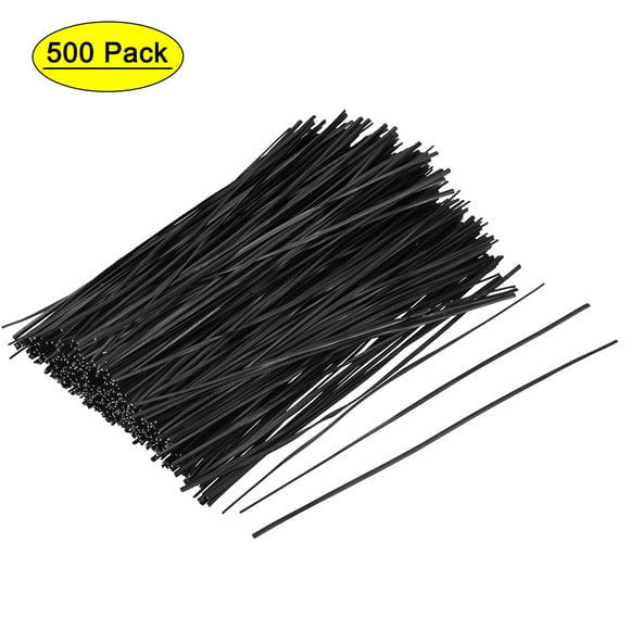 Unique Bargains 6 Inch Paper Twist Ties Long Stronger Cable Ties Black 500pcs