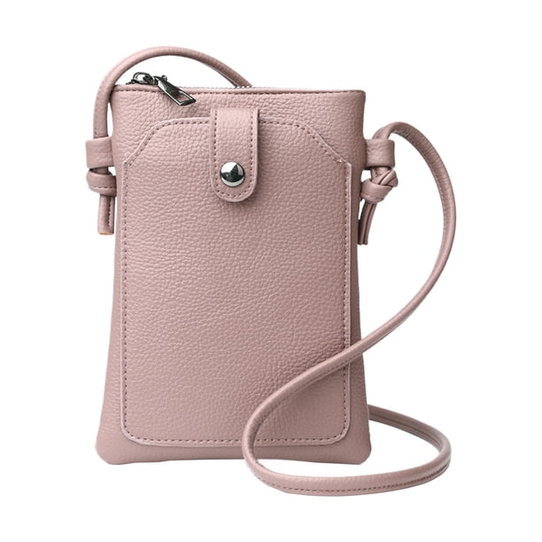 Monedero para teléfono pequeño y resistente bolso cruzado para llaves, informal, para compras al aire libre, viajes Rosa