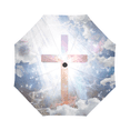thumbnail image 2 of SUNENAT Religious Cross in Sparkling Light Automatic Foldable Umbrella, Windproof Lightweight Portable Outdoor Sun Umbrella with UV Protection, 2 of 5