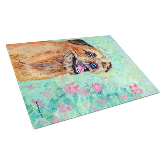Carolines Treasures 7228LCB Border Terrier Glass Cutting Board Large, 12H x 16W, multicolor