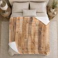 thumbnail image 5 of Weathered tan wood plank print Flannel Blanket soft cabin farmhouse artwork Home Decor for couch bedroom den reading chair, Housewarming Gift for rustic decor fans, 5 of 9