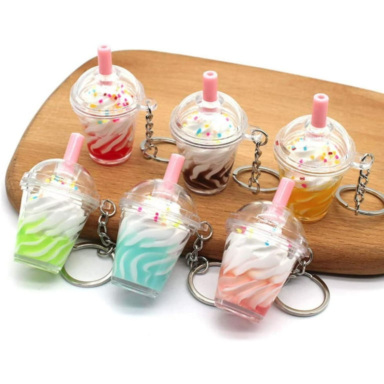  OLYCRAFT 57pcs Mini Milk Cup Keychain Kit Bubble Tea Keychain  Accessories Set Bubble Tea Keychain Kit Mini Cup Pendant Charms with  Keychain Rings Tassel Pendant for Key Chain DIY Earring Making