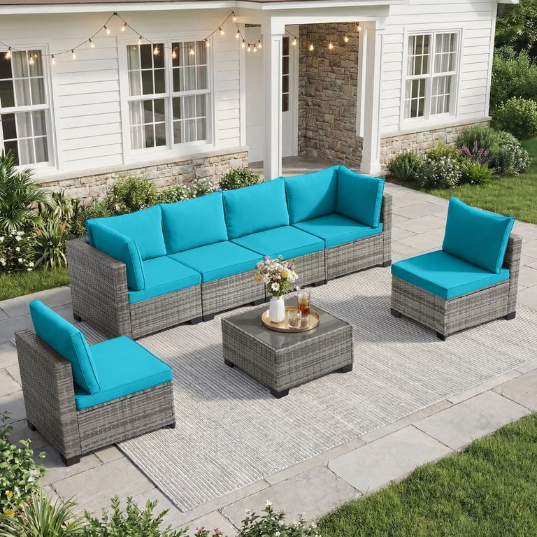 Ebello 7-Piece Modular Conversation Set, Outdoor Patio Sectional