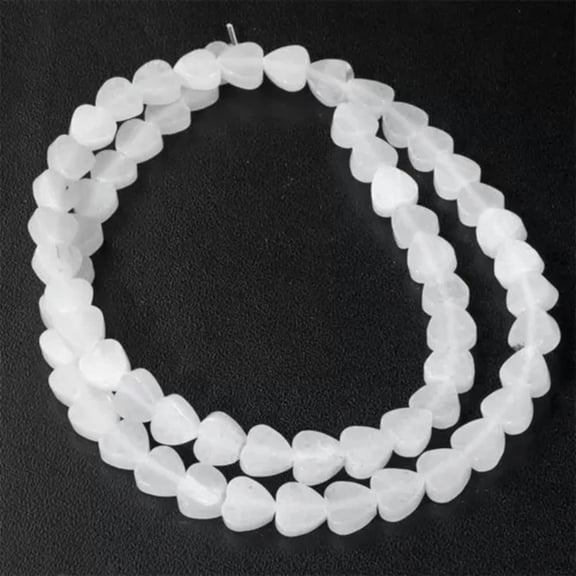 HOOUN Natural Heart Shape Flat Loose Spacer Beads For Jewelry Making DIY Accessories-NO.15 Quartz-6mm about 60pcs