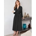 thumbnail image 4 of Ekouaer Robes for Women Long Sleeve Knit Kimono Bathrobe Soft Lightweight Loungewear Ladies Cotton Sleepwear, 4 of 6
