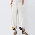 thumbnail image 1 of DPTALR Pantalon d'Impression Décontracté en Coton et en Lin pour Femmes, 1 of 3