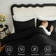 thumbnail image 4 of Juego de edredón CozyLux Queen Black, 3 piezas de microfibra, 4 of 9