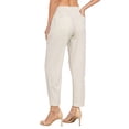thumbnail image 6 of HDE Women's Linen Blend Pull On Drawstring Pants with Pockets Khaki Sand M, 6 of 7