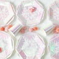 thumbnail image 2 of SLYNSHome Disposable Dinnerware Set of 8 Pcs Birthday Party Paper Plates Pink Snowflake Plates & Cup Kits for Wedding Dinner Party, 2 of 6