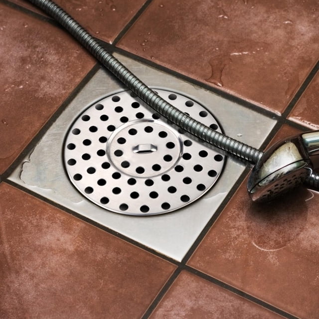 Drenaje de Piso ANGGREK Acero Inoxidable Plateado Orificio Redondo Pequeño