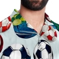 thumbnail image 5 of Football Men's Short Sleeve Printed Poplin Beach Shirts with Spread Collar - Casual Button Down Summer Tops for Unisex, 5 of 6