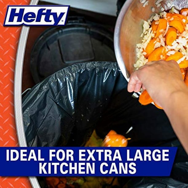 Hefty Strong Multipurpose Large Black Garbage Bags - 30 Gallon, 74 Count 