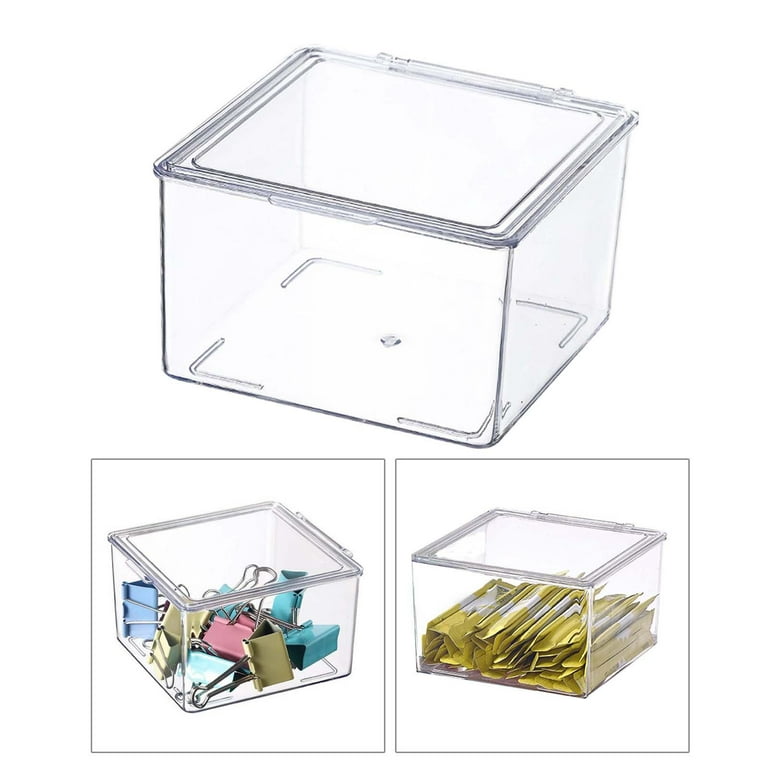 1pc Acrylic Transparent Tea Bag Storage Box With Lid Office