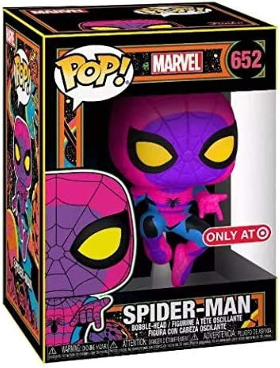 Funko Pop! Marvel: Blacklight Spider-Man Vinyl Figure Exclusive Black Light Edition Spiderman