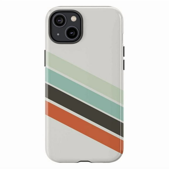 Retro Striped Phone Case, Minimalist Vintage Aesthetic iPhone Cover, Color Block Protective Case for iPhone 16 15 14 13 12 11 Pro Max Plus Mini