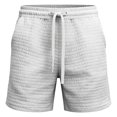 thumbnail image 5 of Migroa Mens Casual Shorts Outdoor Beach Shorts Elastic Waist Drawstring Athletic Workout Gym Jogger Shorts for Running Vacation with Pockets White L, 5 of 5