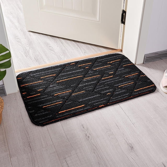 Alfombra de Baño Antideslizante Perfecl Gruesa Absorbente de Agua Suave TRP Lujosa Y Cómoda Naranja Negro