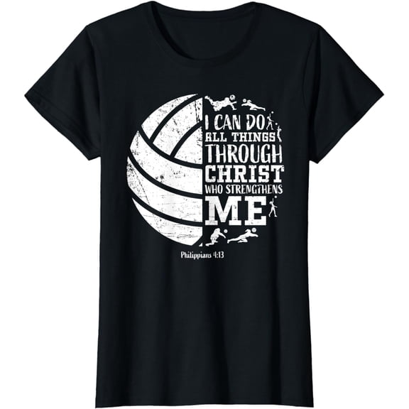 Volleyball Gifts Teen Girls Women Men Boy Christian Verse T-Shirt