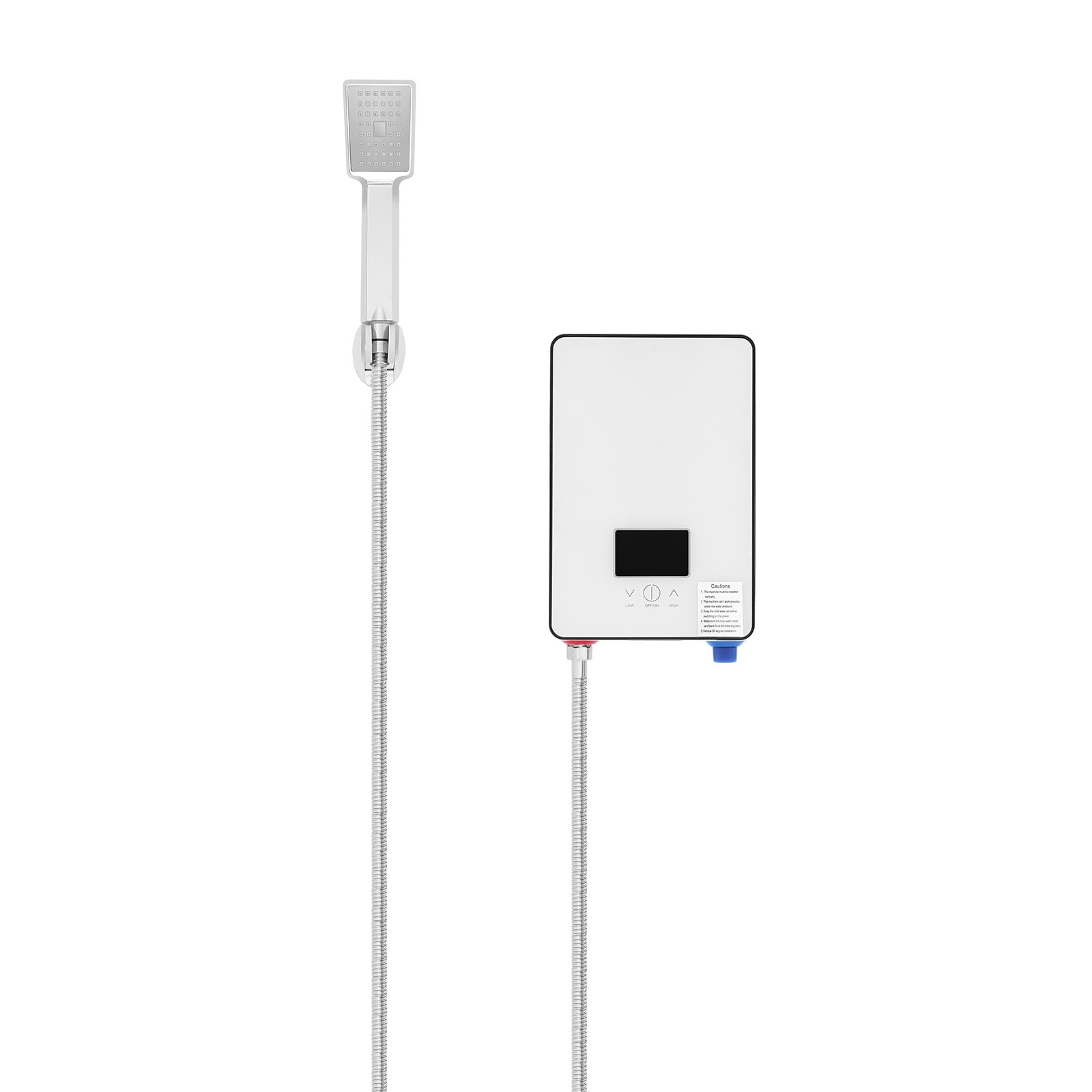 110V 4500W Electric Water Heater, Wall-mounted Instantaneous Water Heater with Hand Shower Kit and Water Inlet Pipe