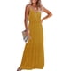 thumbnail image 1 of Vestido PRETTYGARDEN Maxi Amarillo de Verano con Tirantes Finos Talla S, 1 of 4