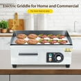 thumbnail image 4 of Commercial Electric Griddle Flat Top, Stainless Steel Countertop BBQ Grill & Indoor Cooking Plate, Non-Stick Surface with Adjustable Temperature Control for Pancakes, Steak, Burgers, Omelets, 4 of 7