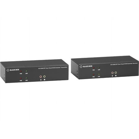 UPC: 0822088148142 | Black Box KVX Series KVXLCHDP-200 KVM Extender over CATx – 4K  Dual-Head  HDMI/DisplayPort  USB 2.0  Serial  Audio  Local Video