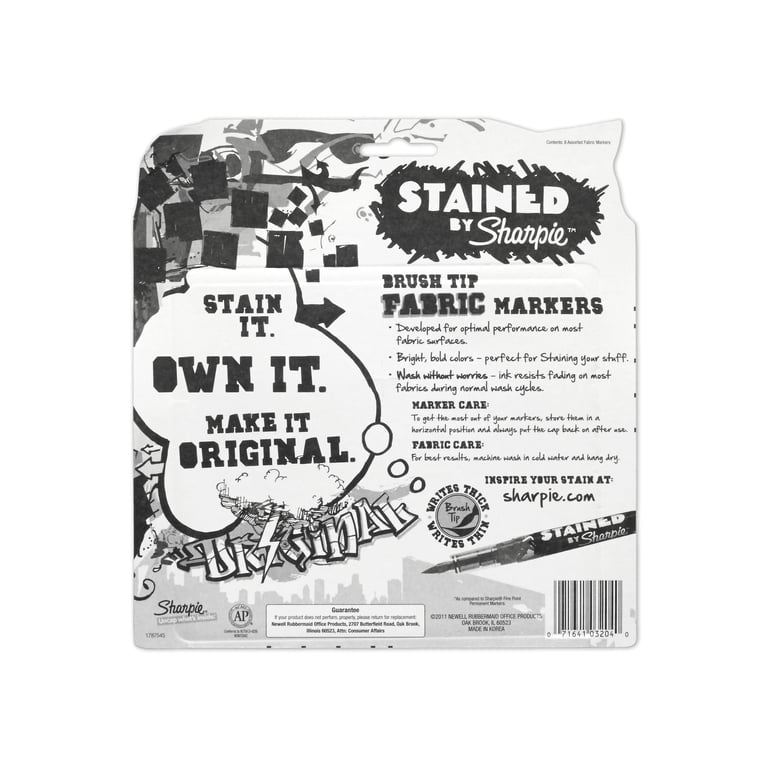 Sharpie Stained Fabric Markers, Brush Tip, 8 Colors photo 5