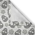 thumbnail image 4 of Ambesonne Black and White Valance Pack of 2, Abstract Skulls, 54"X12", White and Black, 4 of 5