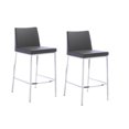 thumbnail image 2 of Plata Decor Import Aelta Stool, PU in Black, Kitchen PU Stool, Modern Counter Stool, Stainless Steel Stool, with Backrest and Footrest - Set of 2, 2 of 4