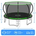 thumbnail image 5 of YORIN Trampoline for 5-6 Kids, 14 FT 8 FT 10FT 12FT Trampoline for Adults with Enclosure Net, Ladder, Light, 1400LBS Weight Capacity Outdoor Round Recreational Trampoline, Heavy Duty Trampoline, 5 of 10