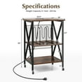thumbnail image 3 of Giantex Support pour Tourne-Disque, Support de Plateau Tournant avec Station de Recharge Intégrée, Armoire de Rangement, Table d'Exposition d'Accent pour la Maison, Brun Rustique, 3 of 8