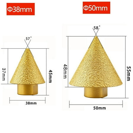 

Beisidaer 2PCS M10 Thread Diamond Chamfer Countersink Bits Cone Carve Grinding Wheel