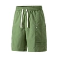 thumbnail image 5 of EOYWHK Running Shorts Men with Pockets Elastic Waist Drawstring Jogging Shorts Men Soft Lightweight Breathable for Casual Lounge Home Active Army Green, Size L, 5 of 9