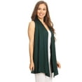 thumbnail image 3 of Women's Sleeveless Open Front Cardigan Lightweight Solid Drape Vest, 3 of 5