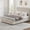 off white, variant on Queen Bed Frame with Adjustable Upholstered Headboard and 4 Storage Drawers, Faux Leather Upholstered Platform Beds, Diamond Stitched Button Tufted, White