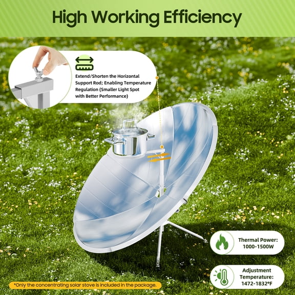 Efficient Solar Cooker – Portable Outdoor Solar Cooking System for Healthy, Fast, and Eco-Friendly Meals, No Power Required, Ideal for Camping, Picnics, and Street Food